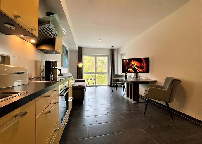 Moselpromenade Moselufer, Panorama Blick Auf Burg , Und Mosel, Balkon アパート *